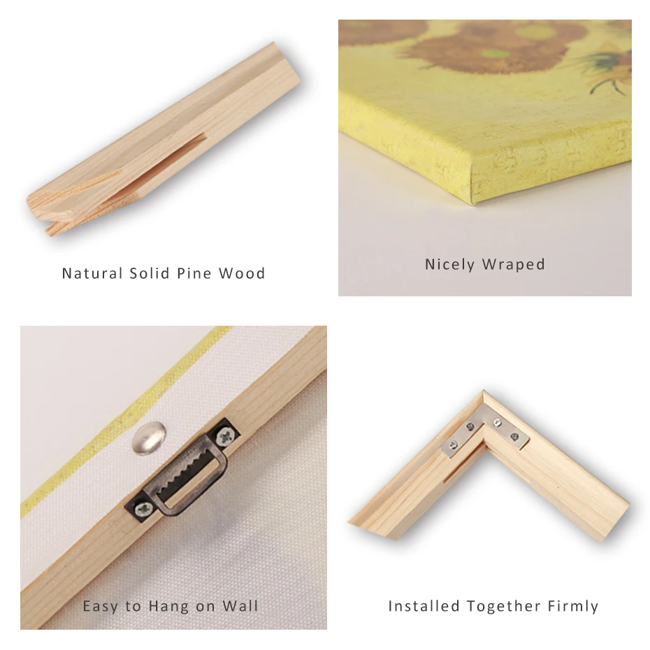 DIY marco de fotos de madera de pino macizo Natural para pintura de diamantes marcos interiores que combinan con pinturas de estiramiento de arte de pared de lona