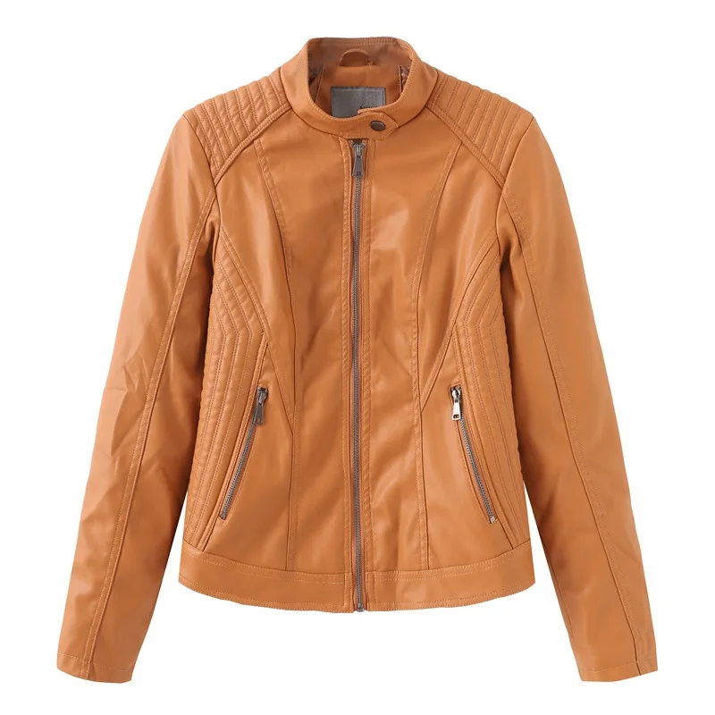 NXH Autumn Leather jacket Women Faux Leather Motor Biker Jacket  Black Coat  Plus size 2019  Fashion Red Pink Leather