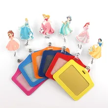 2017 lovely princess Retractable Badge Reel horizontal Style Student Nurse Exihibiton ID Name Card Badge Holder Office Supplies