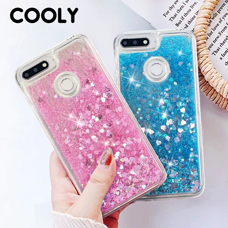 COOLY Блестящий Жидкий чехол для Honor 7A Pro Huawei Y6 Prime 2018 Coque 5 7 дюйма мягкие силиконовые