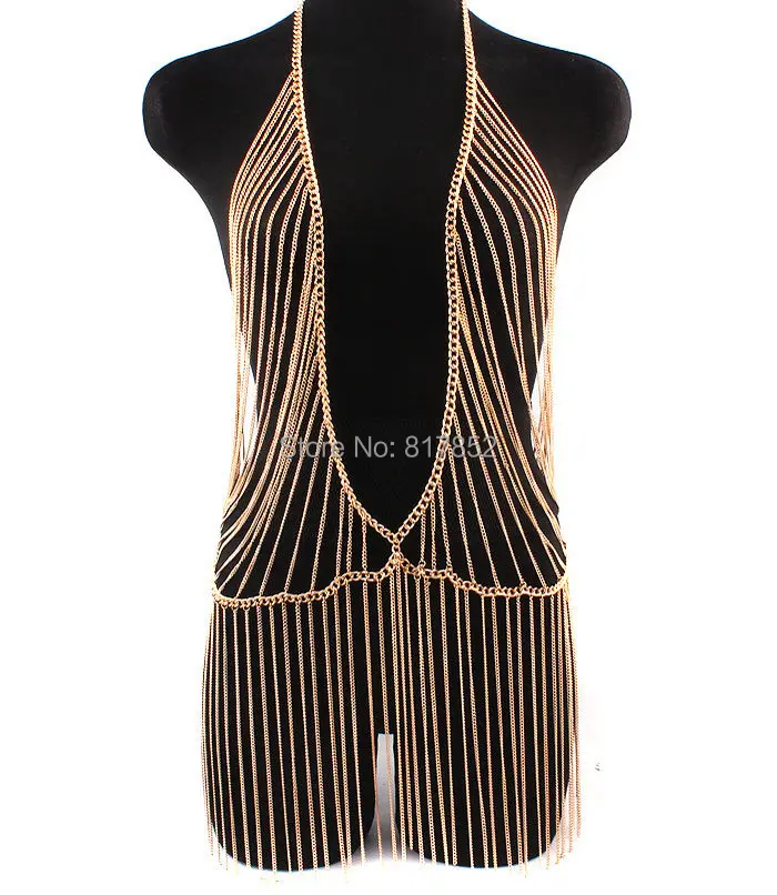 

FASHION JEWELRY MAKER WOMEN Gold colour CHAINS Chains FULL BODY CLOTHING CHAINS 3 CLORS