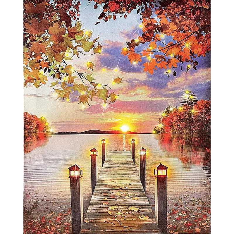 

5D DIY Diamond Embroidery Bridge Scenery Cross Stitch Full Diamond landcape diamond painting rhinestones Christmas gift