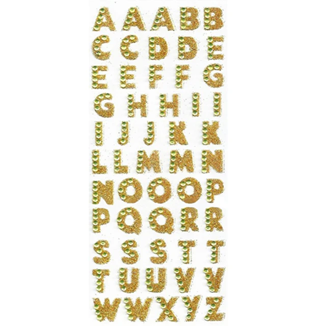 1 sheet glitter alphabet letter stickers self adhesive abc a z words glitter letter stickers