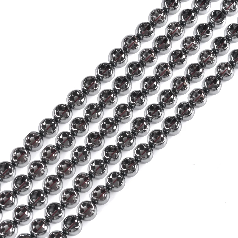 

Natural Stone 8*10mm Bright Hematite Beads Round Hollow out Cross shape Beads DIY Necklace Bracelet Jewelry Making Accessories
