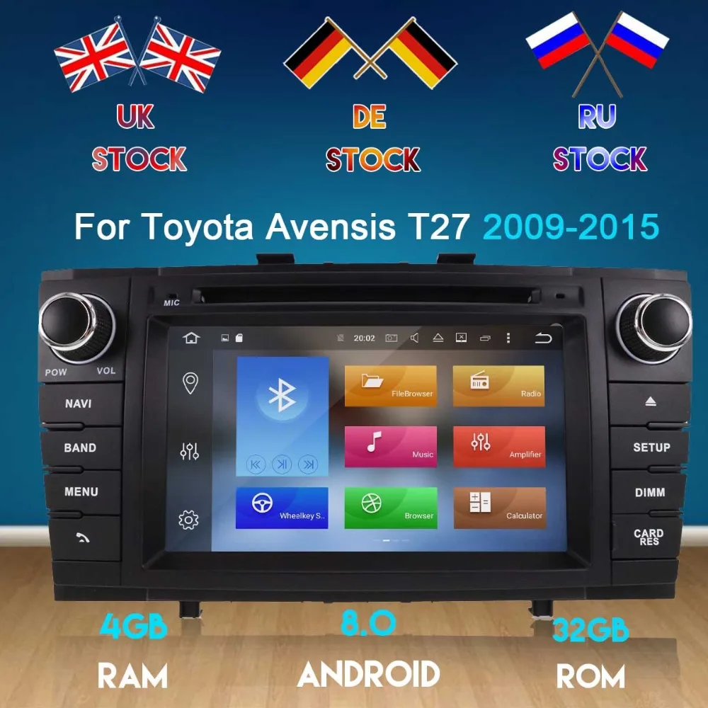 Android 8,1 автомобильный dvd-плеер Авторадио для Toyota Avensis T27 2009- gps навигация мультимедиа головное устройство радио магнитофон ips