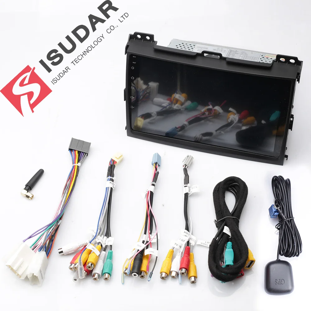 Isudar 1 Din Android 9 DVD авто радио для Toyota/Prado 120 2004-2009 Автомобильный мультимедийный плеер Восьмиядерный ram 4G rom 64GB gps DVR DSP