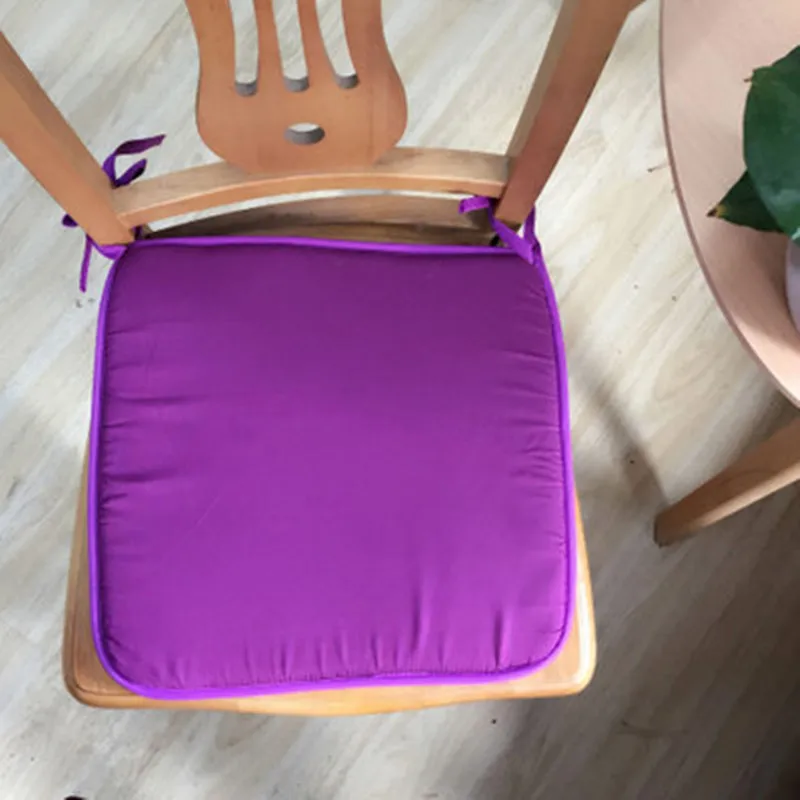 

2019 New Arrive Soft Seat Pad Patio Solid Colorful Garden Square Indoor Dining Tie on Office Chair Foam Cushions 40x40cm