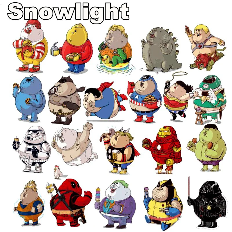 Hot 32 PCS/Set No Repetitive Marvel Fat Superheros Cartoon Sticker Car/ Luggage Bags/Laptop PVC Home Decals Cool Stickers Toy