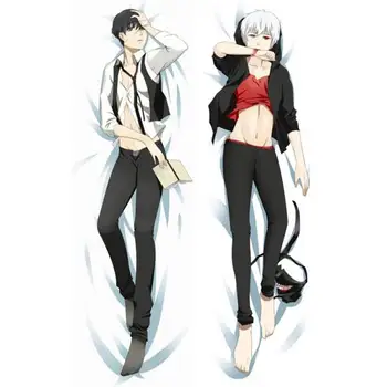 

BL Male Japanese Decorative Anime Tokyo Ghoul Ken Kaneki Throw Otaku Dakimakura Gifts Bedding Hugging Body Pillow Case 150x50 CM