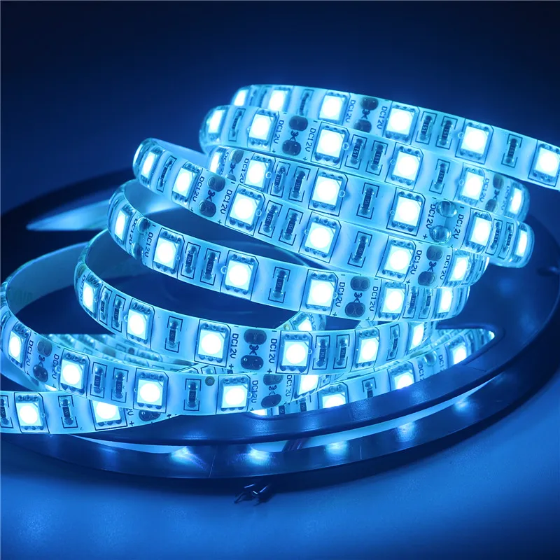 5 м/упак. 5050 SMD более яркая светодиодная лента постоянного тока 12 В 60 светодиодов/м