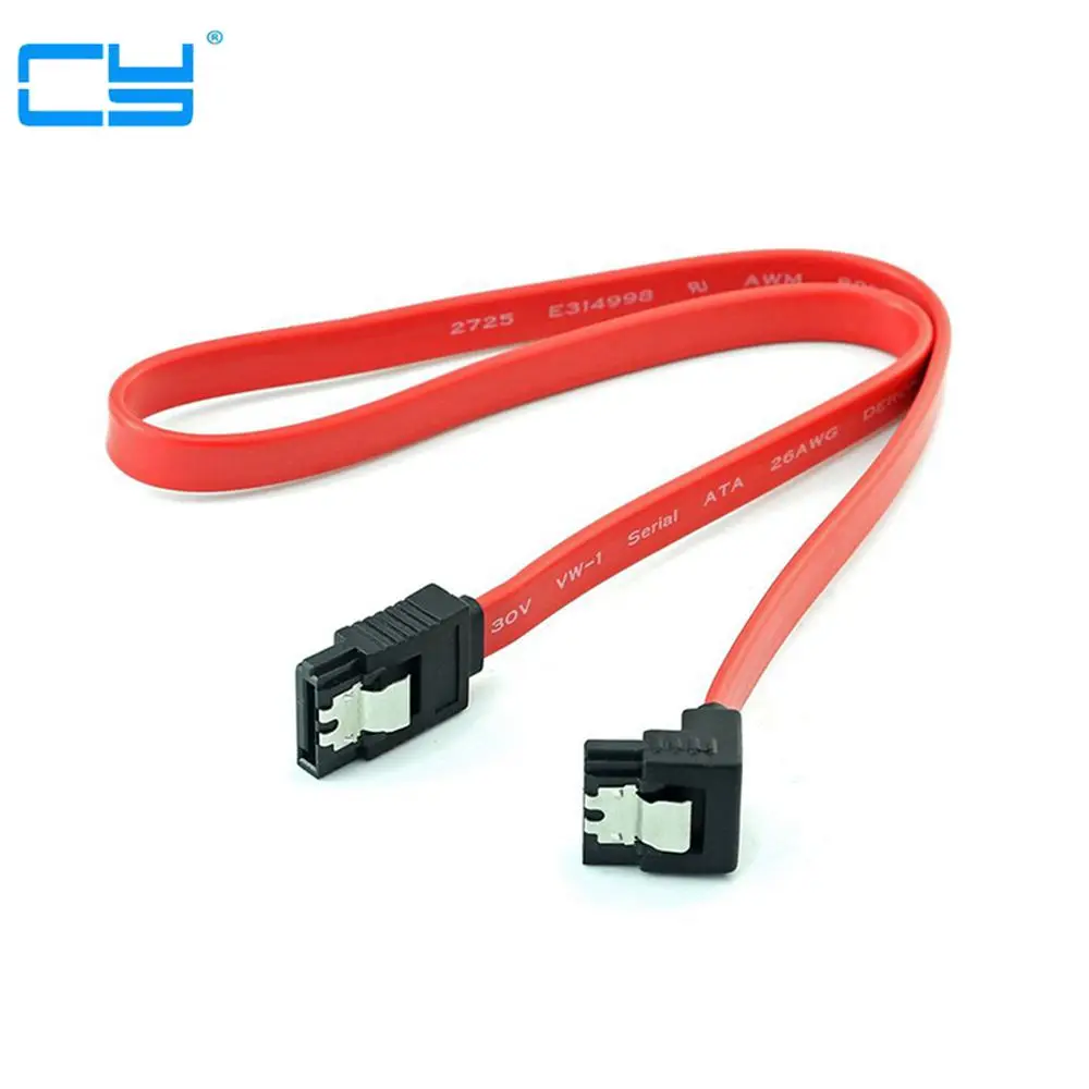 Кабель для жесткого диска SATA 7 контактов с защелкой и угловым разъемом sata 90