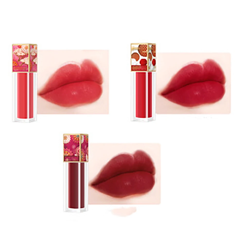 Китайский стиль губы макияж 6 цветов жидкая помада матовая поверхность оттеночный блеск для губ стойкий увлажняющий антипригарный стакан