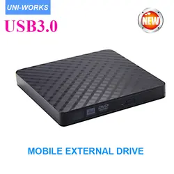USB3.0 Ultra Slim портативный DVD Rewriter горелки, внешний dvd-привод оптический привод CD +/-RW, DVD +/-RW Superdrive для notbook