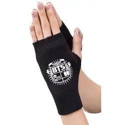 Новые kpop BTS BT21 Bangtan Зимние перчатки для мальчиков BTS с принтом логотипа кашемировые вязаные теплые перчатки на полпальца