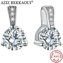 AZIZ BEKKAOUI Серебро 925 пробы Классические хрустальные маленькие серьги-гвоздики для женщин романтические украшения из настоящего серебра подарок