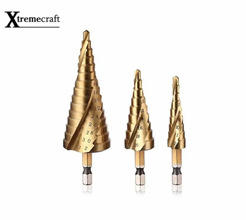 

3/pcs 4-12/20/32mm HSS Spiral Grooved center drill bit solid carbide mini drill accessories Titanium Step Cone Drill