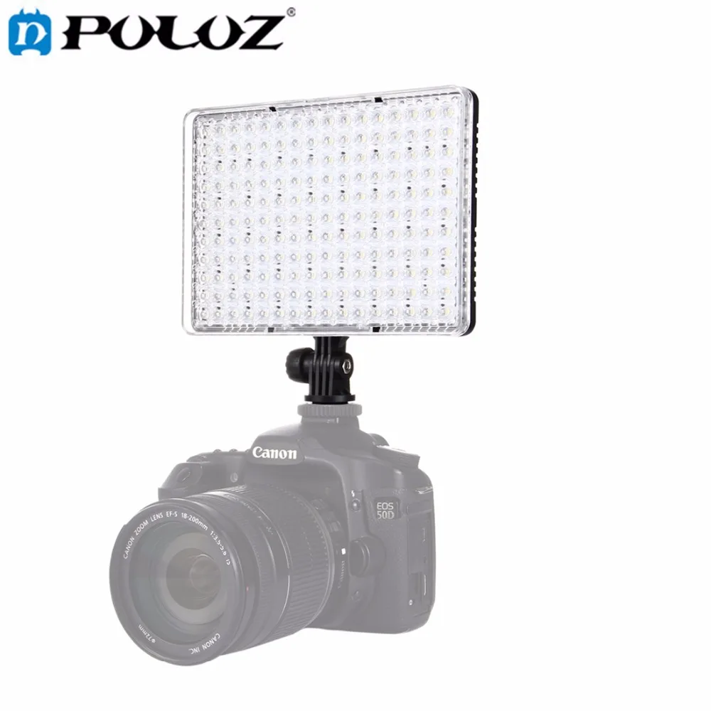 

PULUZ 176 LEDs Video Lamp Photo Studio DSLR Camera Light Dimmable Photo Flash Light with 2 Filter Plates for Canon Nikon