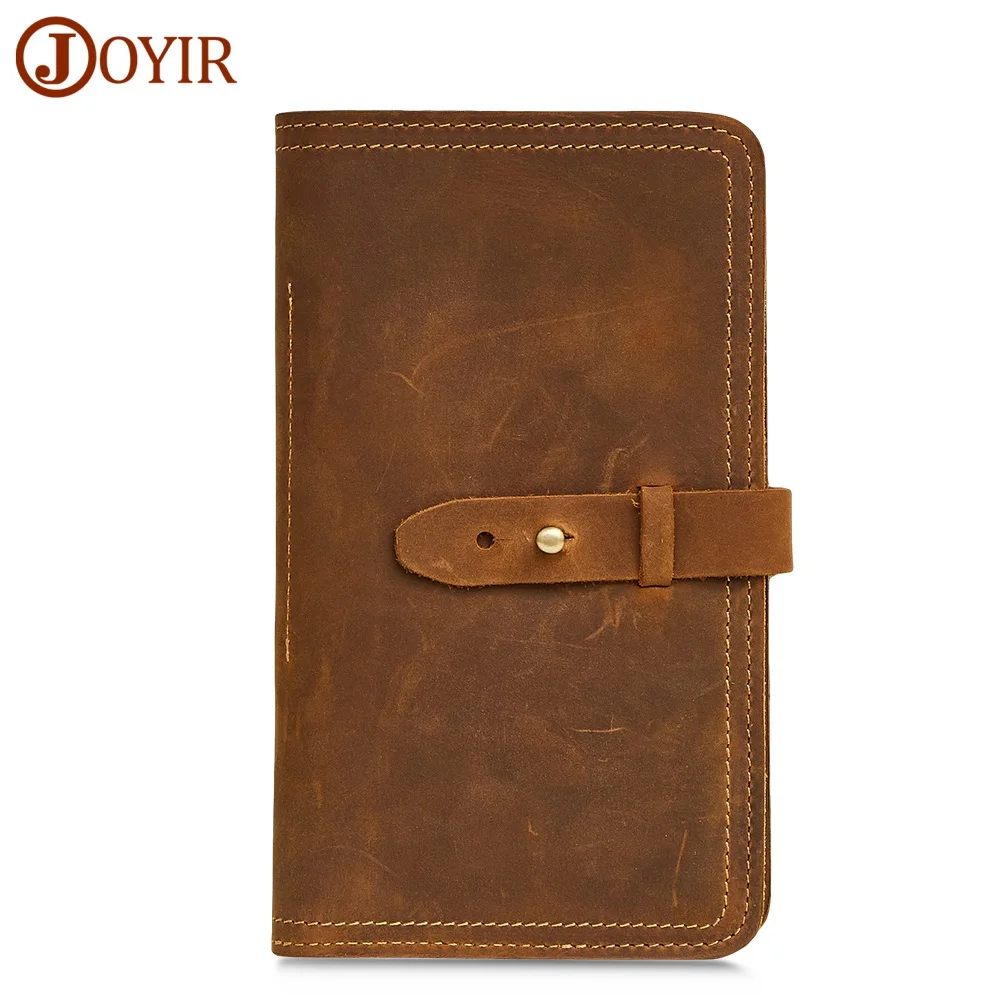 

100% Genuine Leather Men Wallets Crazy Horse Leather Card Holder Designer Cluth Vintage Men's Purse Coin Pocket Passport Cover