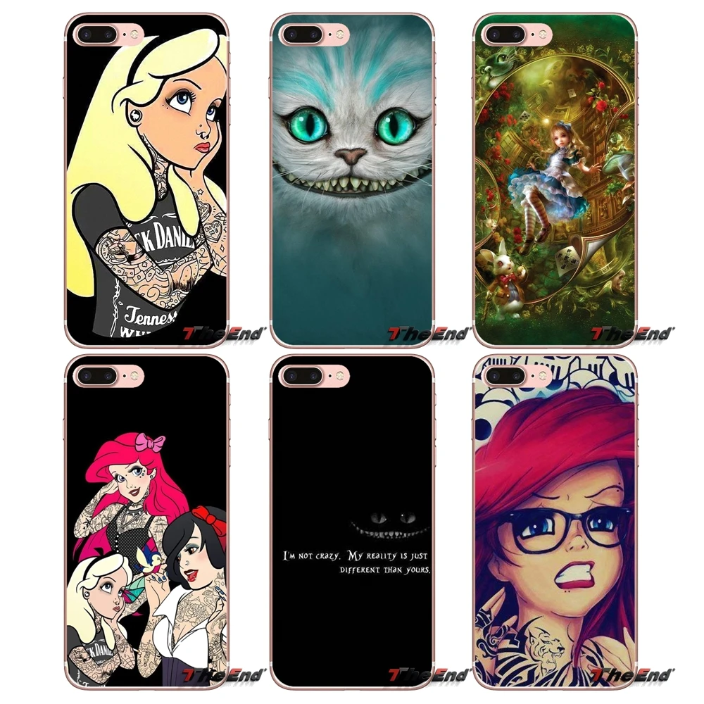 

For Samsung Galaxy S2 S3 S4 S5 MINI S6 S7 edge S8 S9 Plus Note 2 3 4 5 8 Coque Fundas Soft Cases Tattoo Girl Alice Princess Girl