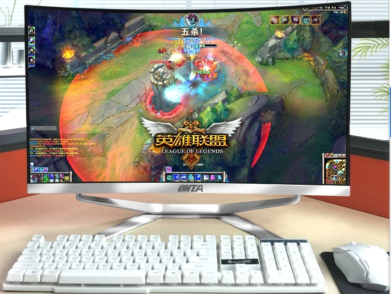 

wholesale Cpu i5/i7 Ram 8G SSD 120G All in one DIY computer pc desktop with 23.6 27 32 inch curved lcd hd screen display panel