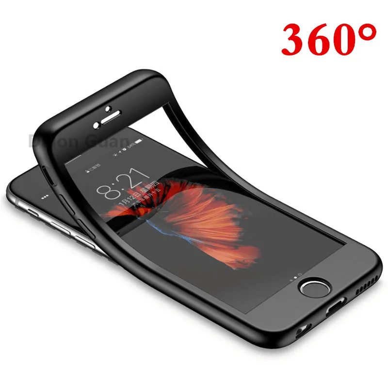 

360 Degree Full Protection phone Case on for iphone XS XR XS Max Soft Silicone TPU Case for iphone 5 5s SE 6 6s 7 8 Plus X Cover