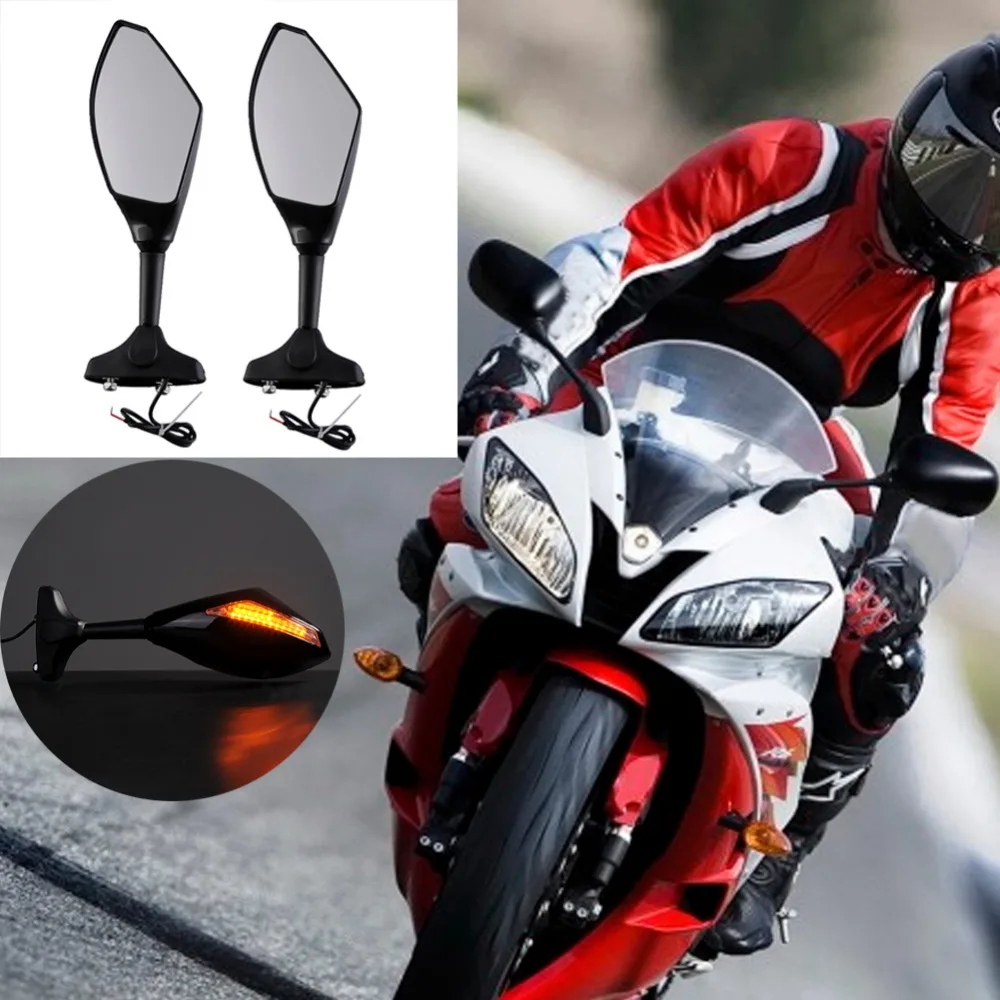 

Durable Universial Modified LED Steering Lamp Rear View Mirror Motorcycle Mirrors for Kawasaki / Motor /Sports Car