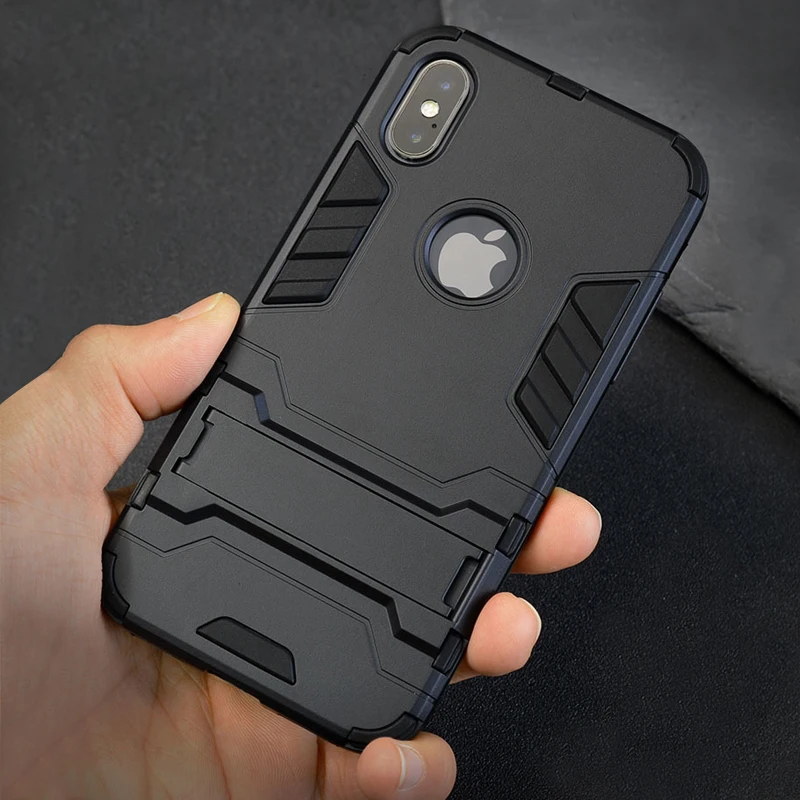 

BROEYOUE Case For iPhone 7 8 Plus X 5 SE 5S 6 6S Plus Case Armor TPU PC Hard Protective Shockproof Cover For iPhone XR XS Max