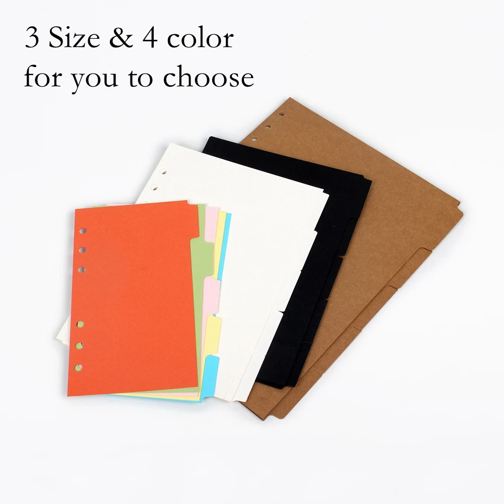 Details about   A5 A6 B5 Inner Page Organizer Notebook Index Separator 6 Holes Divider PIJUSH^XI 
