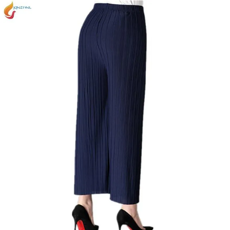 

New Middle-aged women nine pants loose large size casual elastic high waist mother chiffon pants female summer thin section G638