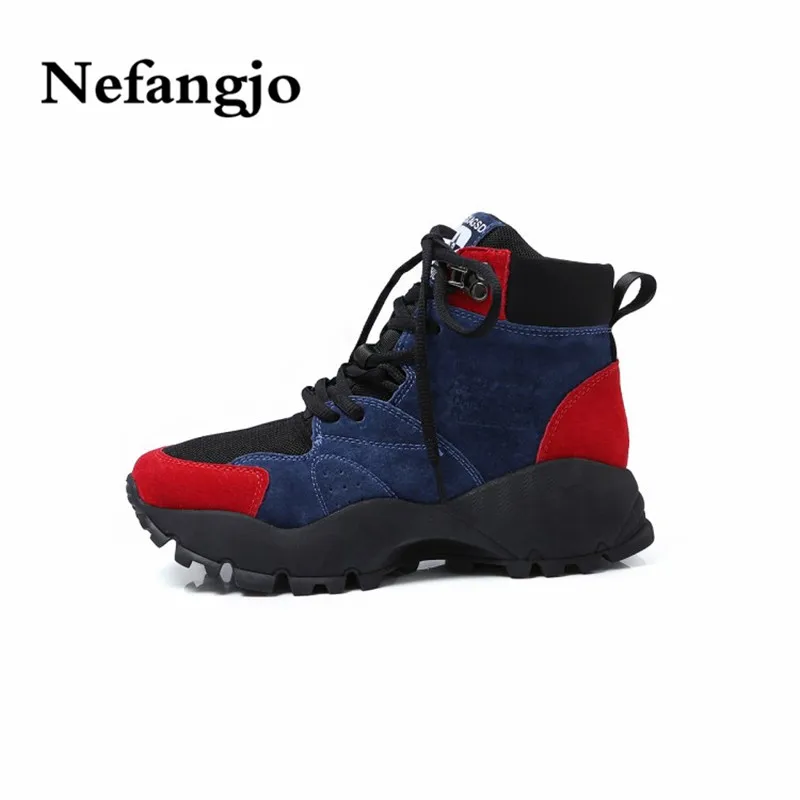 

Nefangjo 2018 New Hot Sale Women Genuine Leather Ankle Boots Mesh Breathable Comfortable Fashion Casual Sports Women Shoes