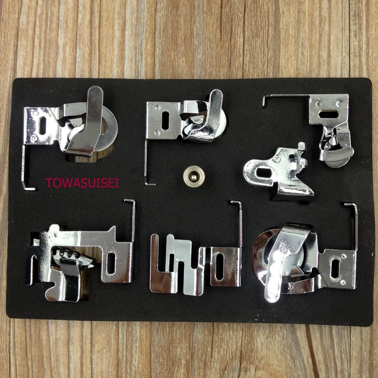 

7pcs 1/4" 6MM 3/8" 10MM 5/8" 16MM 7/8" 23MM Hemmer Foot Edge Stitcher Foot Binder Foot Hemmer foot Shank Low FOR SINER BROTHER