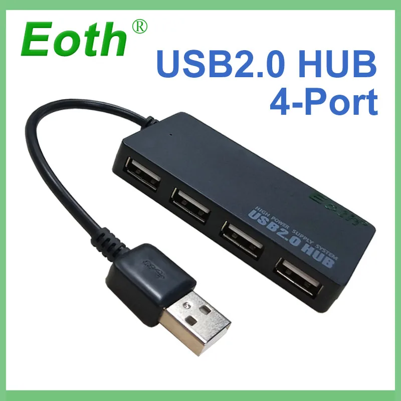 

USB HUB 2.0 4Ports usb-hub Portable Micro USB 2.0 HUB Splitter LED With Power Adapter For PC High Speed 5Gbps USB Splitter HUB