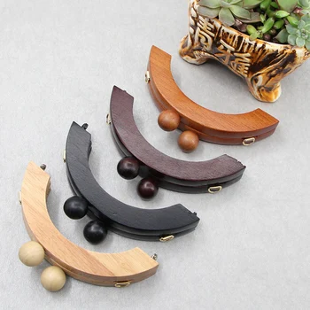 

1 Piece brown Color Solid Wood Material 14 CM Wooden Purse Frame Purse Handle Clasp Sangle Sac Bag Hardware Wood Purse Handle