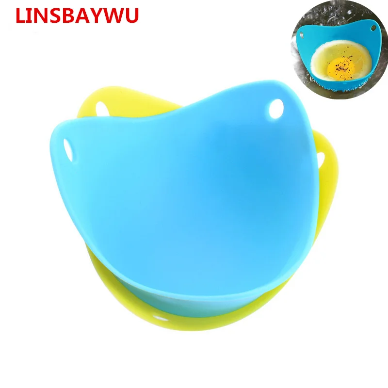 

2Pcs Silicone Pancake Egg Baking Cup Poacher Kitchen Cooking Poach Bakeware Egg Pods Tool Random Color