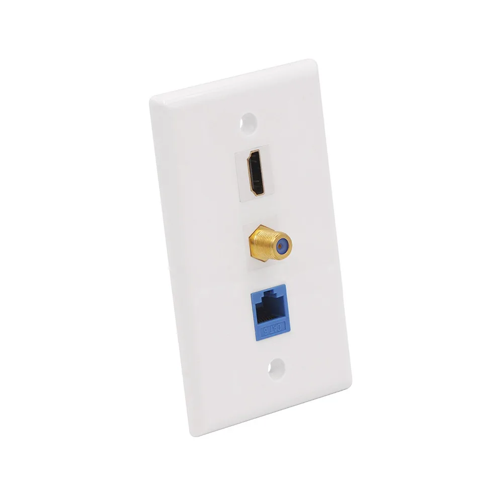 3 Порты и разъёмы HDMI keystone jack cat6 муфта RG6 F разъем вставьте плиту стены (CAT 6/F