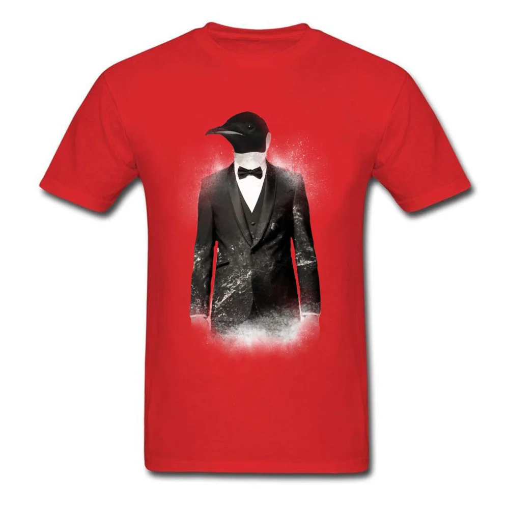 Printed On Blizzard Penguin Hip hop Short Sleeve ostern Day Tops Tees Funky Round Collar Pure Cotton Tops T Shirt Mens T Shirt Blizzard Penguin red