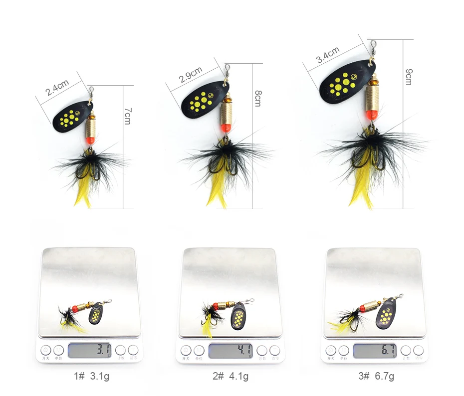 Горячая 3 размера блесны с перевязкой тройные Крючки 6 шт/комплект лосось Щука Рыбная ловля на поверхности воды приманки Ложка Металлические Приманки