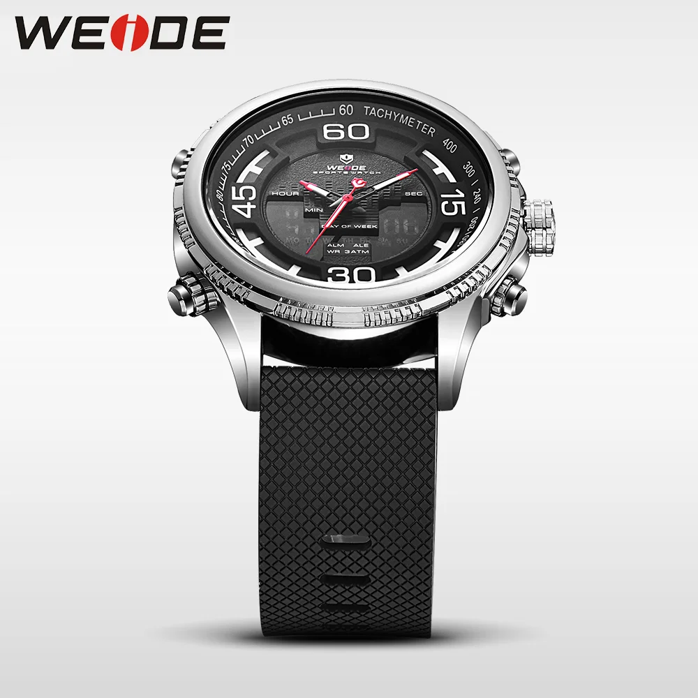 WEIDE Оригинальные спортивные мужские часы Силиконовые кварцевые