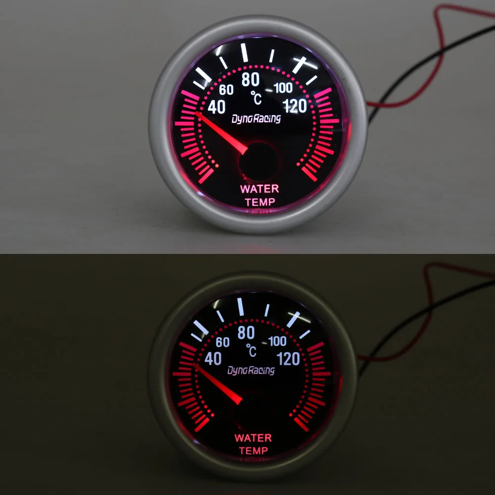 Dynoracing 범용 LED 스모크 렌즈, 수온 계량기, 수온 게이지, TT101312, 2 인치, 52mm, 12V, 40  120 도