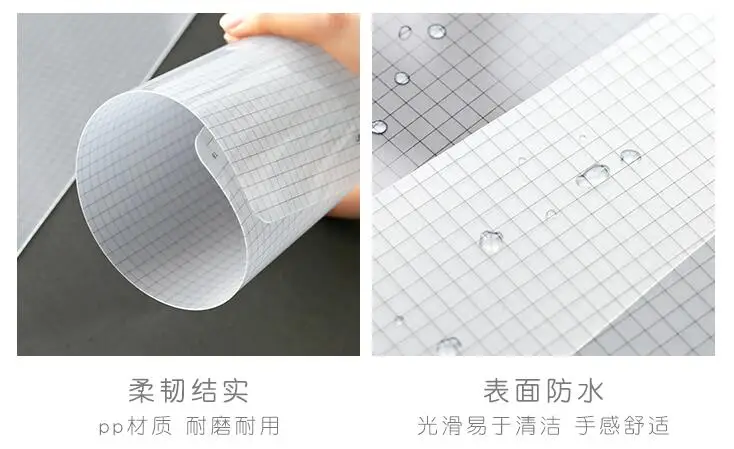 3pcs Simple Transparent PP Test Grid Pad A4 Cutting Mat Desktop Stationery Ruler With Calibrated Writing Board