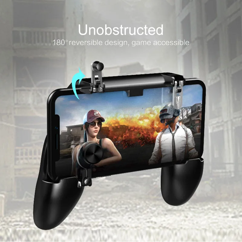 W11+ pugb mobile game controller free fire pubg mobile joystick gamepad metal l1 r1 button for iphone gaming pad android