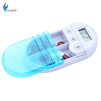 

Uspirit Plastic Portable Automatic Electronic Timing Timed Reminder Kit Medicine Box Organizer Pill Container