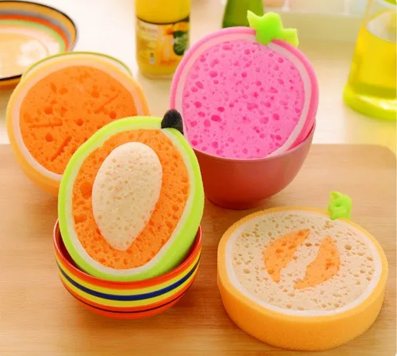 

1PC Magic Dish Towel Fruit Shape Thicken Microfiber Sponge Cloth Cleaning Dish Rags Scouring Pads Kitchen Accessories OK 0333