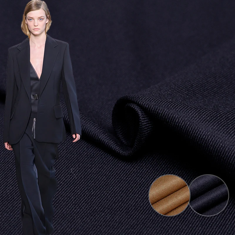 Перламутровый шелк 280 г/м эластичная камвольная шерсть верблюжья темно-синяя шерсть и спандекс материалы брюки Сделай Сам одежда ткани