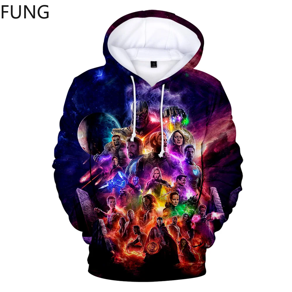 FUNG Avengers Endgame Hoodies Sweatshirts Men/Women 3D Printed Harajuku Hooded Pullovers Quantum Realm Mens Hoodie Sweatshirt