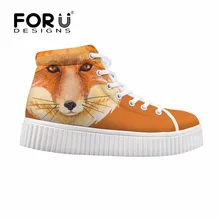 FORUDESIGNS/обувь на плоской платформе; Женская стильная обувь с принтом животных и волков; женская обувь с высоким верхом, увеличивающая рост; zapatos mujer