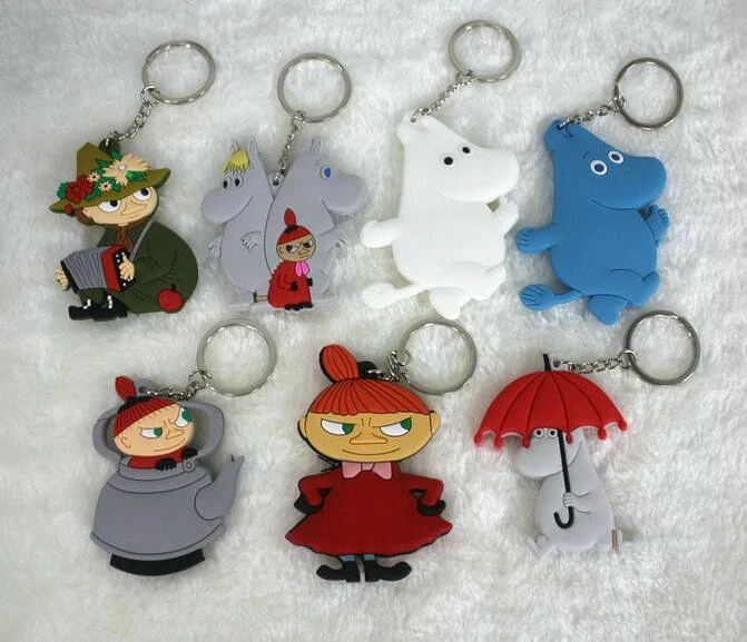 

Hot Sale 20pcs Cartoon Japanese Anime mix Double Sided PVC Key Chains Pendant Gifts Party Favors S205