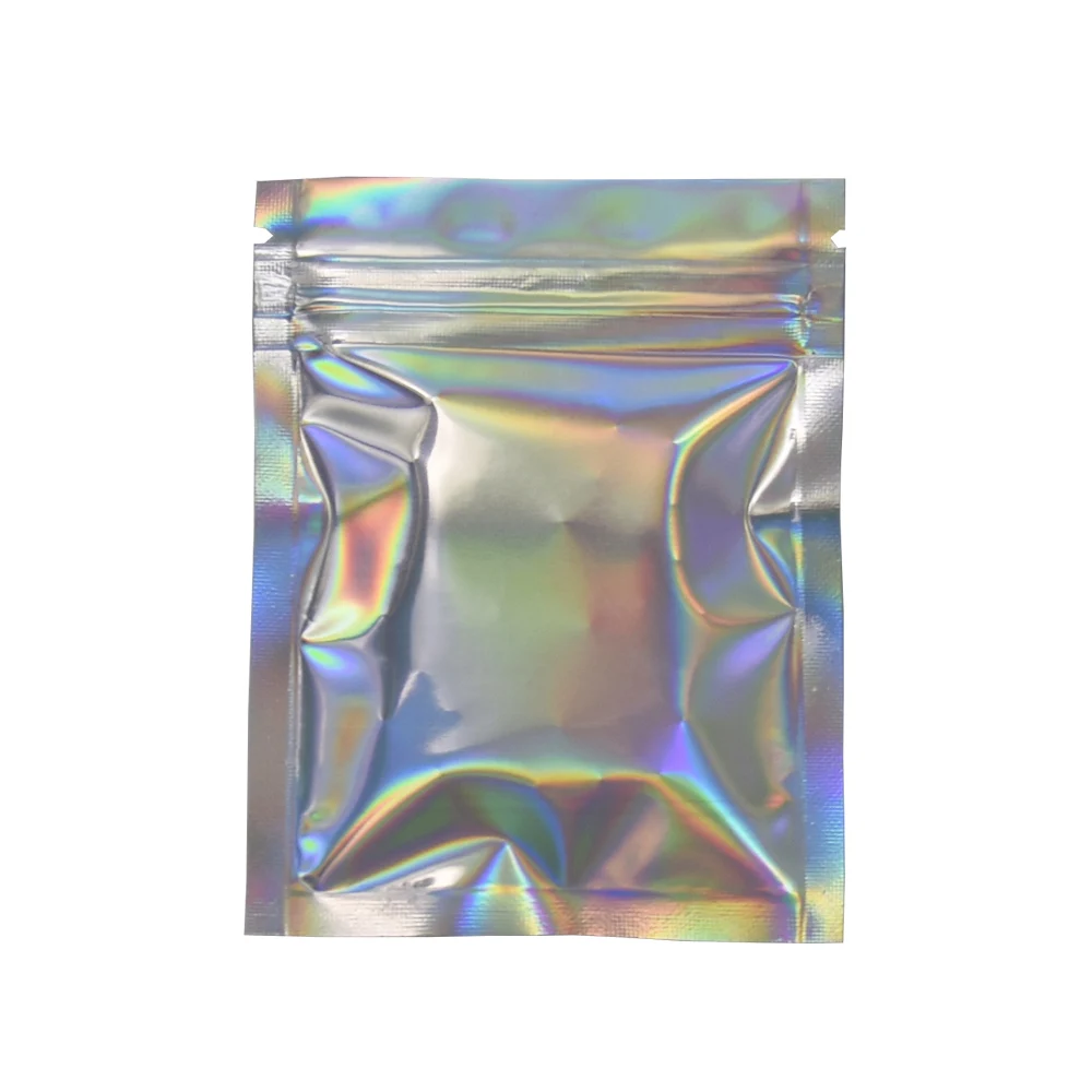 7,5*10 см для многократного использования, на молнии Ziplock Майларовый Пакет блестящий мешок из алюминиевой фольги для пищевых пакетов сумки плоский замок на молнии мешок 100 шт