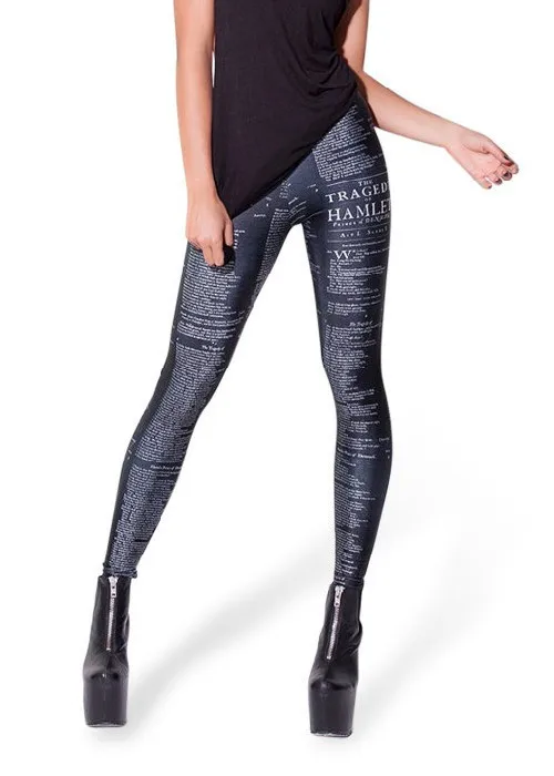 

HOT! SEXY! 2016 Fashion HAMLET BLACK LEGGINGS Milk Women Digital Printed Pants drop Shipping