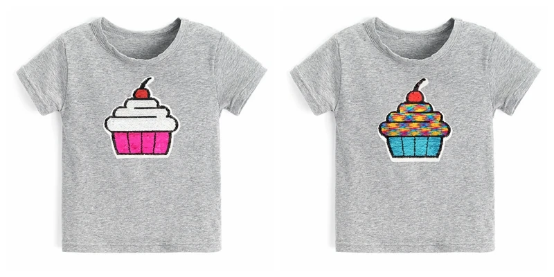Сменные летние детские футболки с блестками для девочек; коллекция года; Детские хлопковые футболки с короткими рукавами; повседневные футболки для девочек; топы для студентов